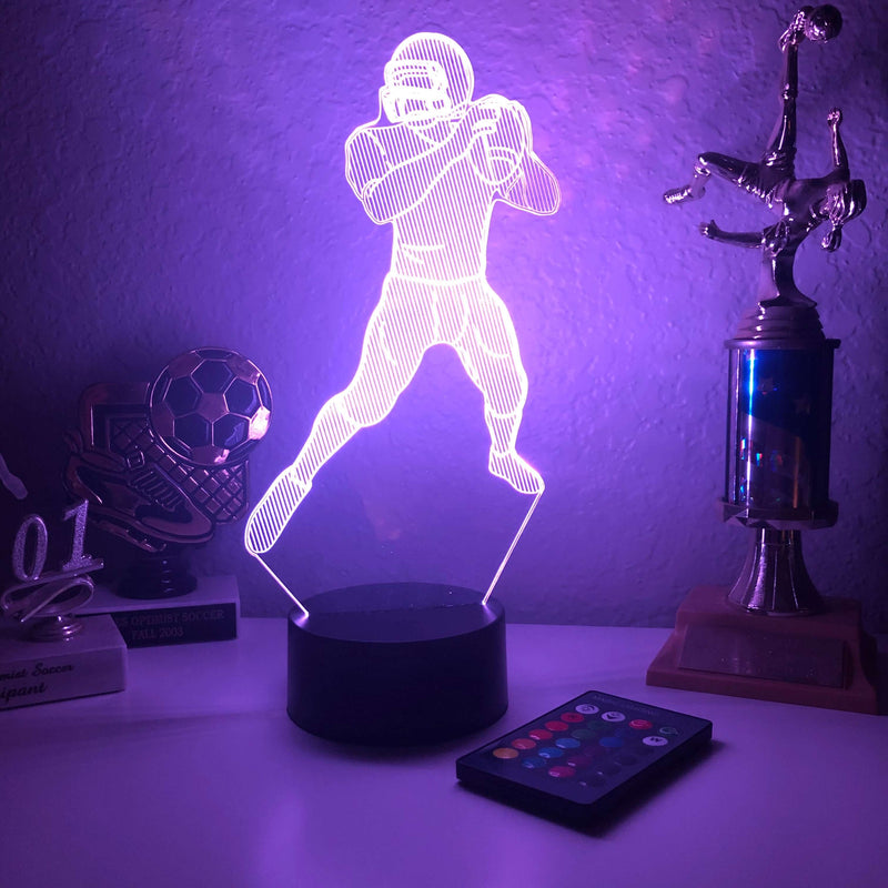 Football Player v2 - 3D Optical Illusion Lamp - carve-craftworks-llc