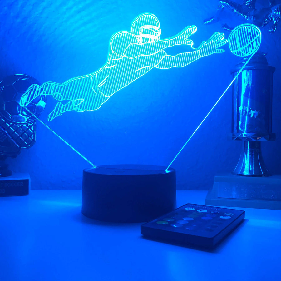 Football Player v3 - 3D Optical Illusion Lamp - carve-craftworks-llc