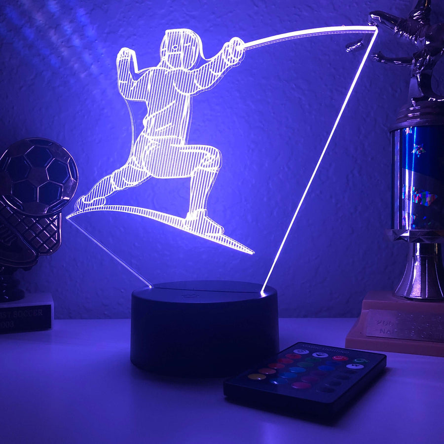 Fencer - 3D Optical Illusion Lamp - carve-craftworks-llc