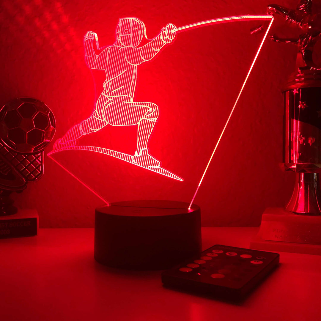 Fencer - 3D Optical Illusion Lamp - carve-craftworks-llc