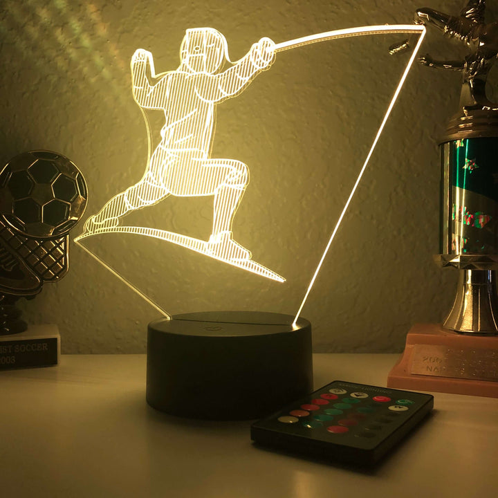 Fencer - 3D Optical Illusion Lamp - carve-craftworks-llc