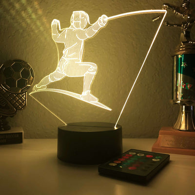 Fencer - 3D Optical Illusion Lamp - carve-craftworks-llc