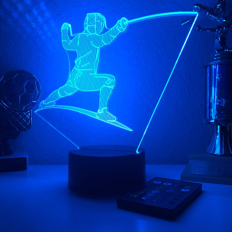 Fencer - 3D Optical Illusion Lamp - carve-craftworks-llc
