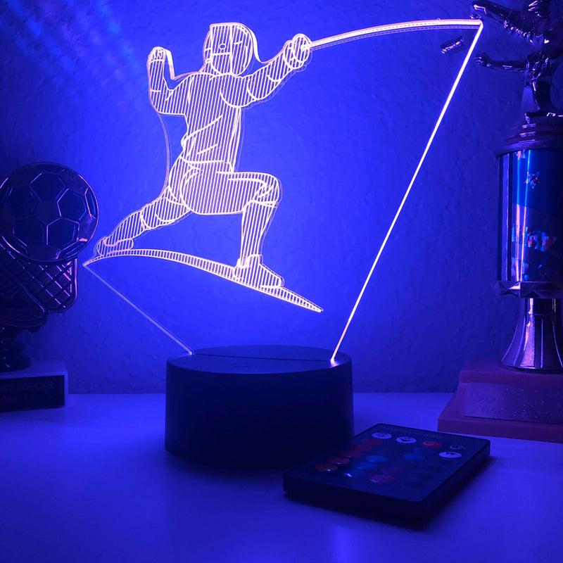 Fencer - 3D Optical Illusion Lamp - carve-craftworks-llc