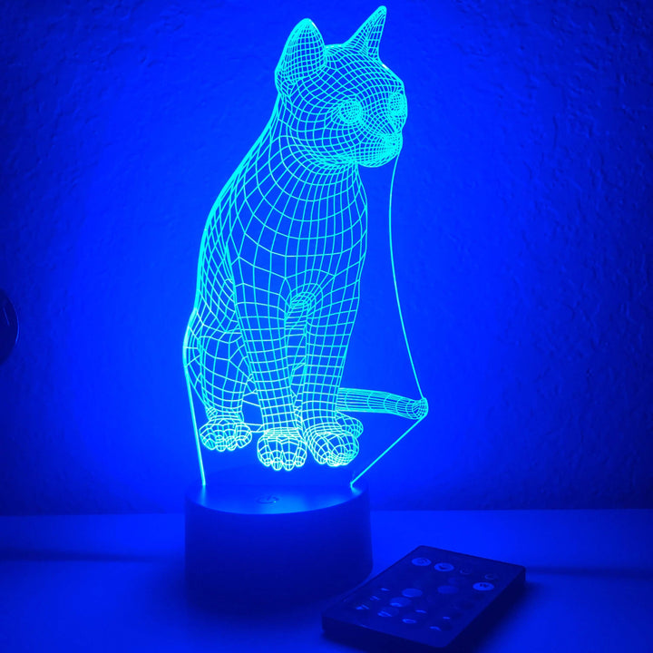 Cat - Animal - 3D Optical Illusion Lamp - carve-craftworks-llc