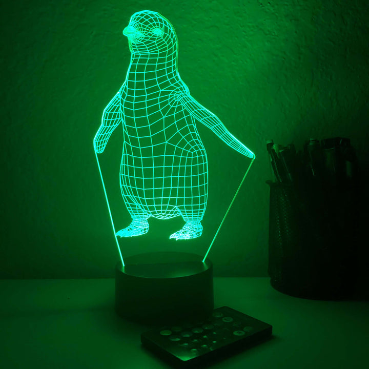 Baby Penguin - Animal - 3D Optical Illusion Lamp - carve-craftworks-llc