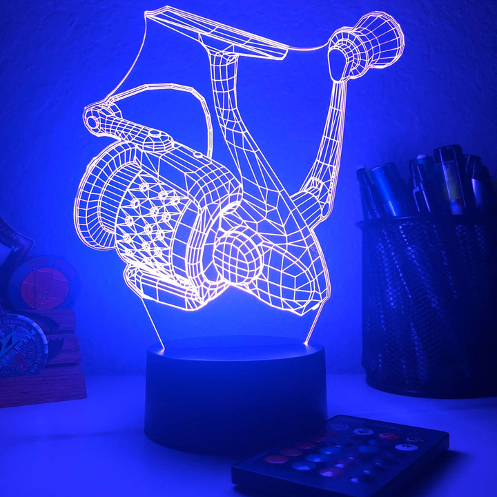 Fishing Reel - 3D Optical Illusion Lamp - carve-craftworks-llc