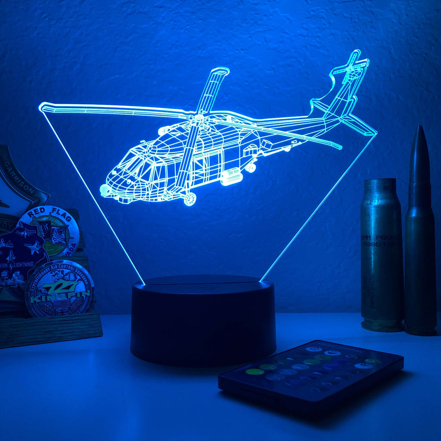MH-60R Seahawk - 3D Optical Illusion Lamp - carve-craftworks-llc
