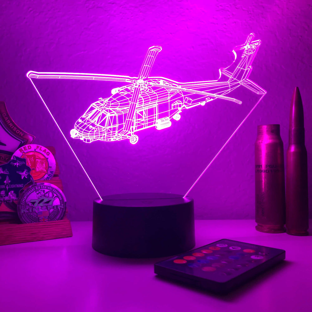 MH-60R Seahawk - 3D Optical Illusion Lamp - carve-craftworks-llc