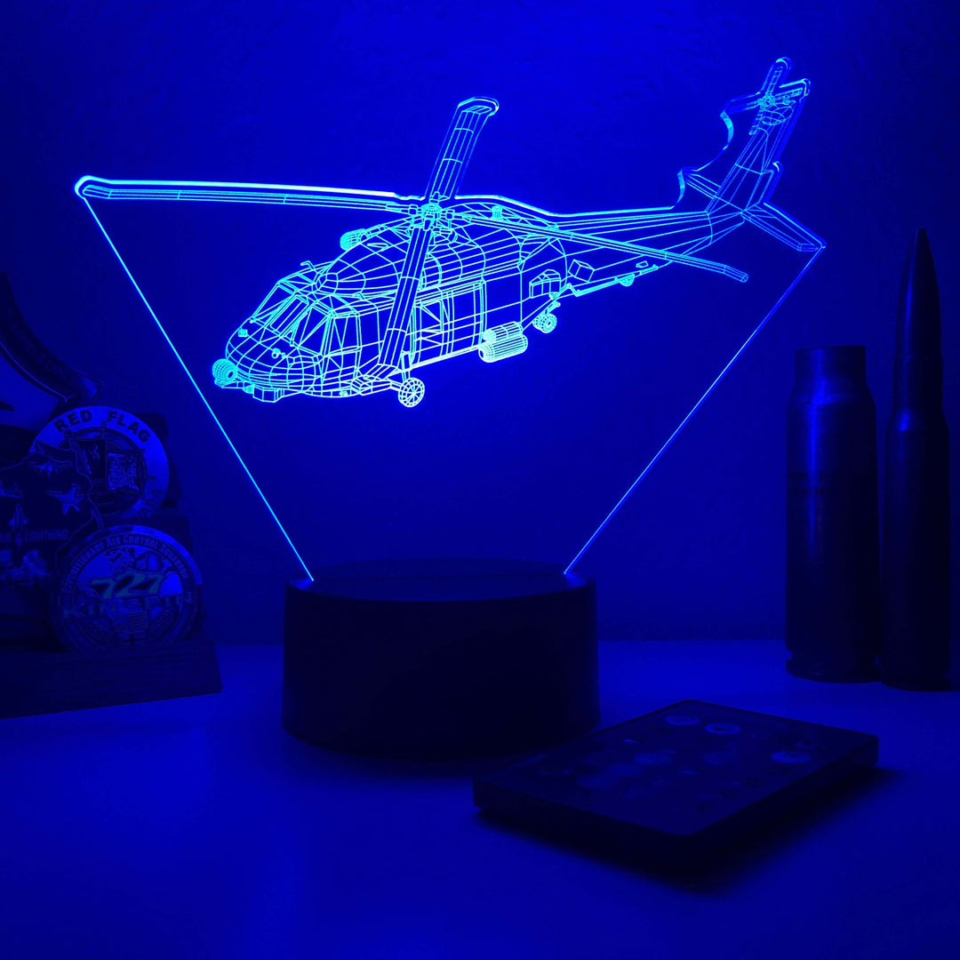 MH-60R Seahawk - 3D Optical Illusion Lamp - carve-craftworks-llc