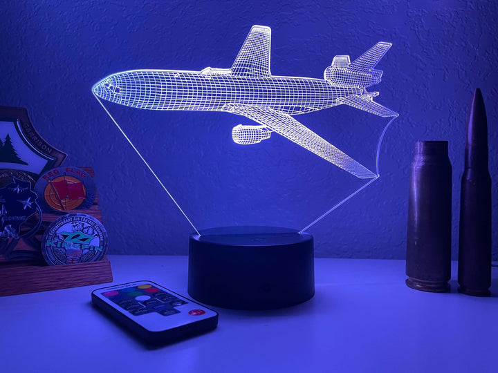 KC-10 Refueling Plane - 3D Optical Illusion Lamp
