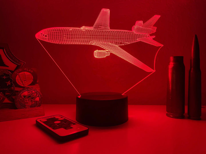 KC-10 Refueling Plane - 3D Optical Illusion Lamp