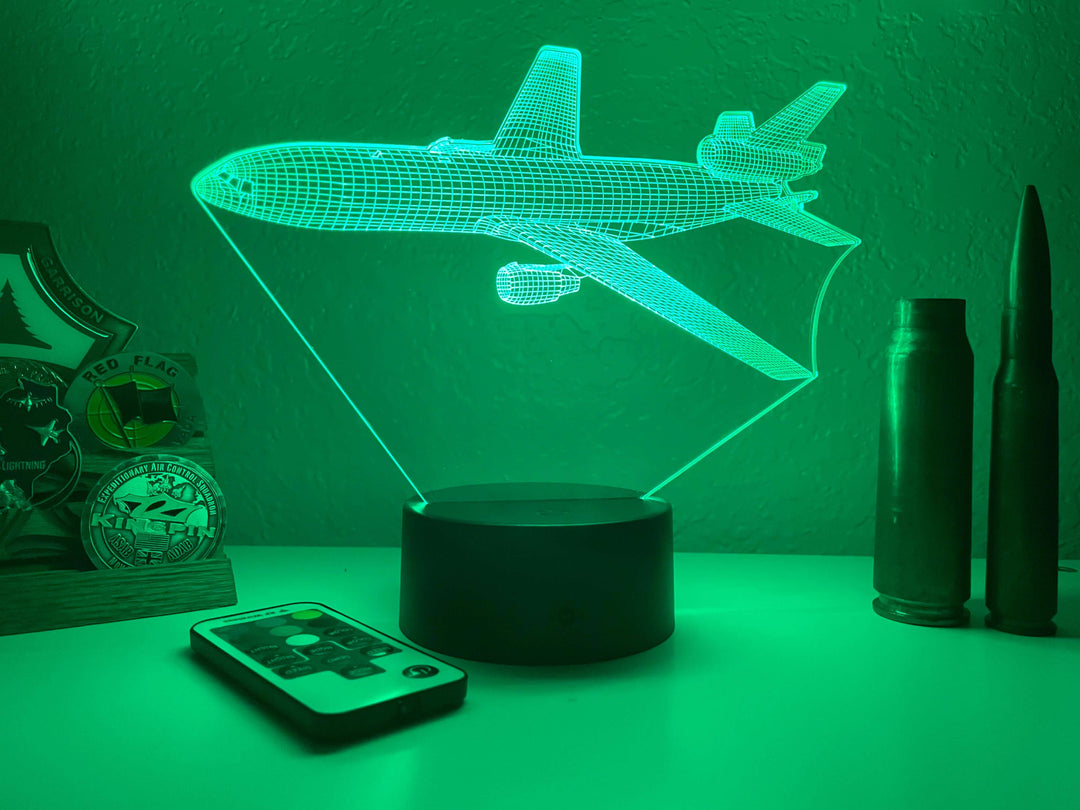 KC-10 Refueling Plane - 3D Optical Illusion Lamp