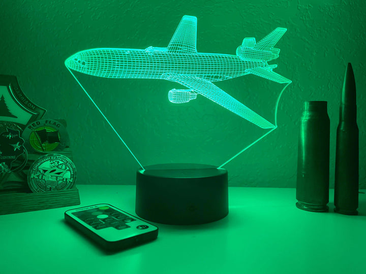 KC-10 Refueling Plane - 3D Optical Illusion Lamp