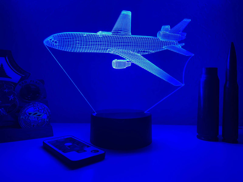 KC-10 Refueling Plane - 3D Optical Illusion Lamp