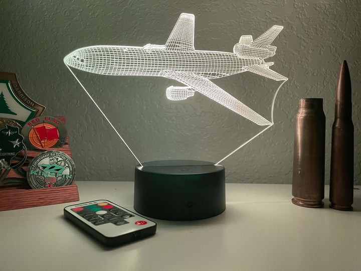 KC-10 Refueling Plane - 3D Optical Illusion Lamp