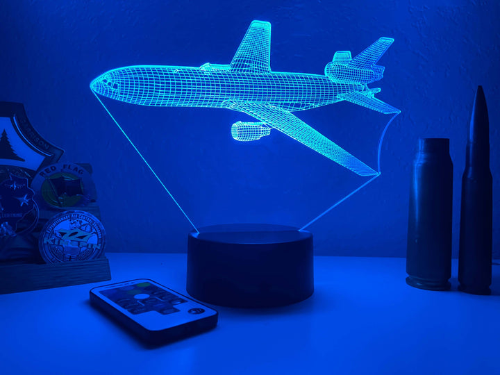 KC-10 Refueling Plane - 3D Optical Illusion Lamp