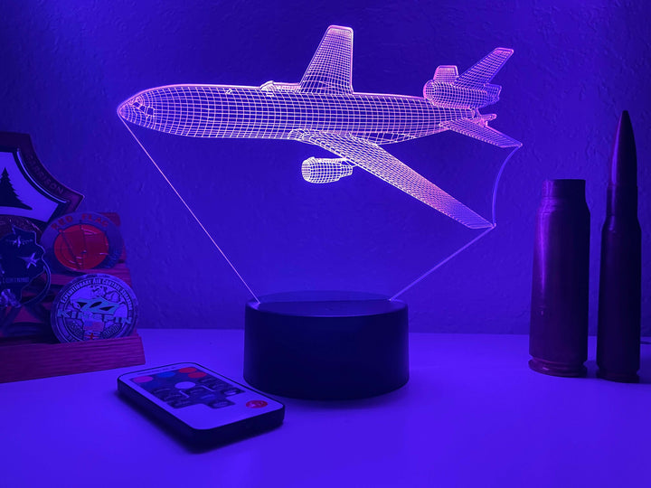 KC-10 Refueling Plane - 3D Optical Illusion Lamp