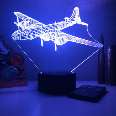 B-29 Superfortress - 3D Optical Illusion Lamp - carve-craftworks-llc