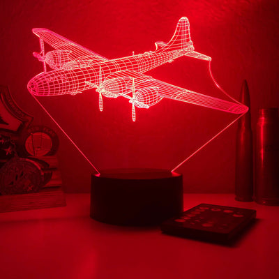B-29 Superfortress - 3D Optical Illusion Lamp - carve-craftworks-llc
