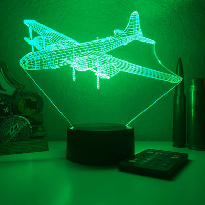 B-29 Superfortress - 3D Optical Illusion Lamp - carve-craftworks-llc