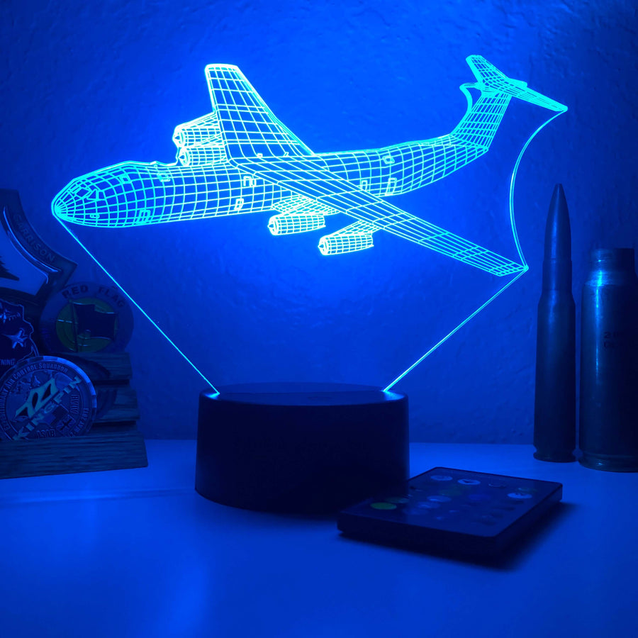 C-141 Starlifter - 3D Optical Illusion Lamp - carve-craftworks-llc