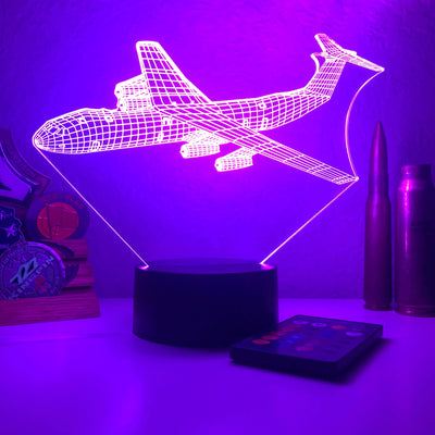 C-141 Starlifter - 3D Optical Illusion Lamp - carve-craftworks-llc