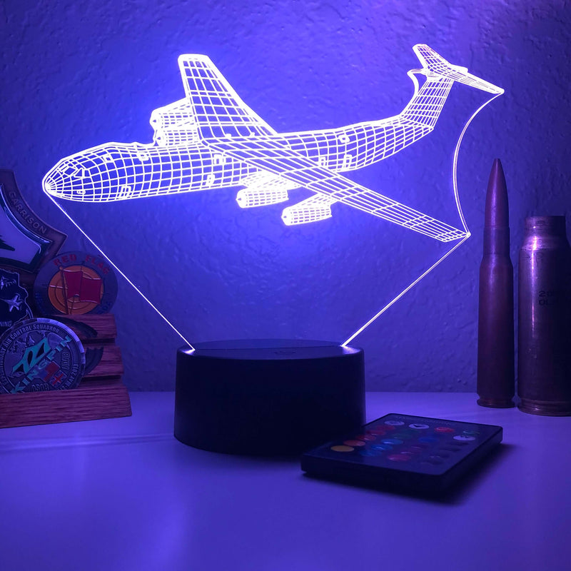 C-141 Starlifter - 3D Optical Illusion Lamp - carve-craftworks-llc