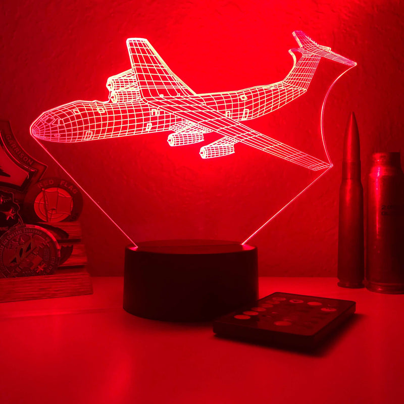 C-141 Starlifter - 3D Optical Illusion Lamp - carve-craftworks-llc