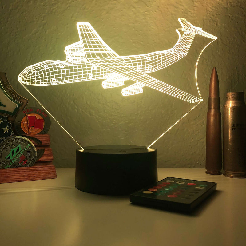 C-141 Starlifter - 3D Optical Illusion Lamp - carve-craftworks-llc