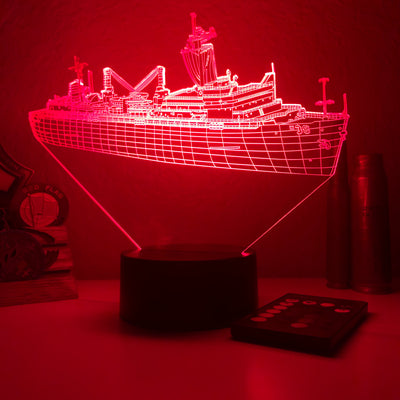USS Puget Sound - 3D Optical Illusion Lamp - carve-craftworks-llc