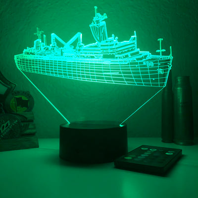 USS Puget Sound - 3D Optical Illusion Lamp - carve-craftworks-llc