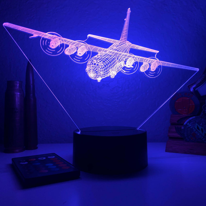 AC-130 - 3D Optical Illusion Lamp - carve-craftworks-llc