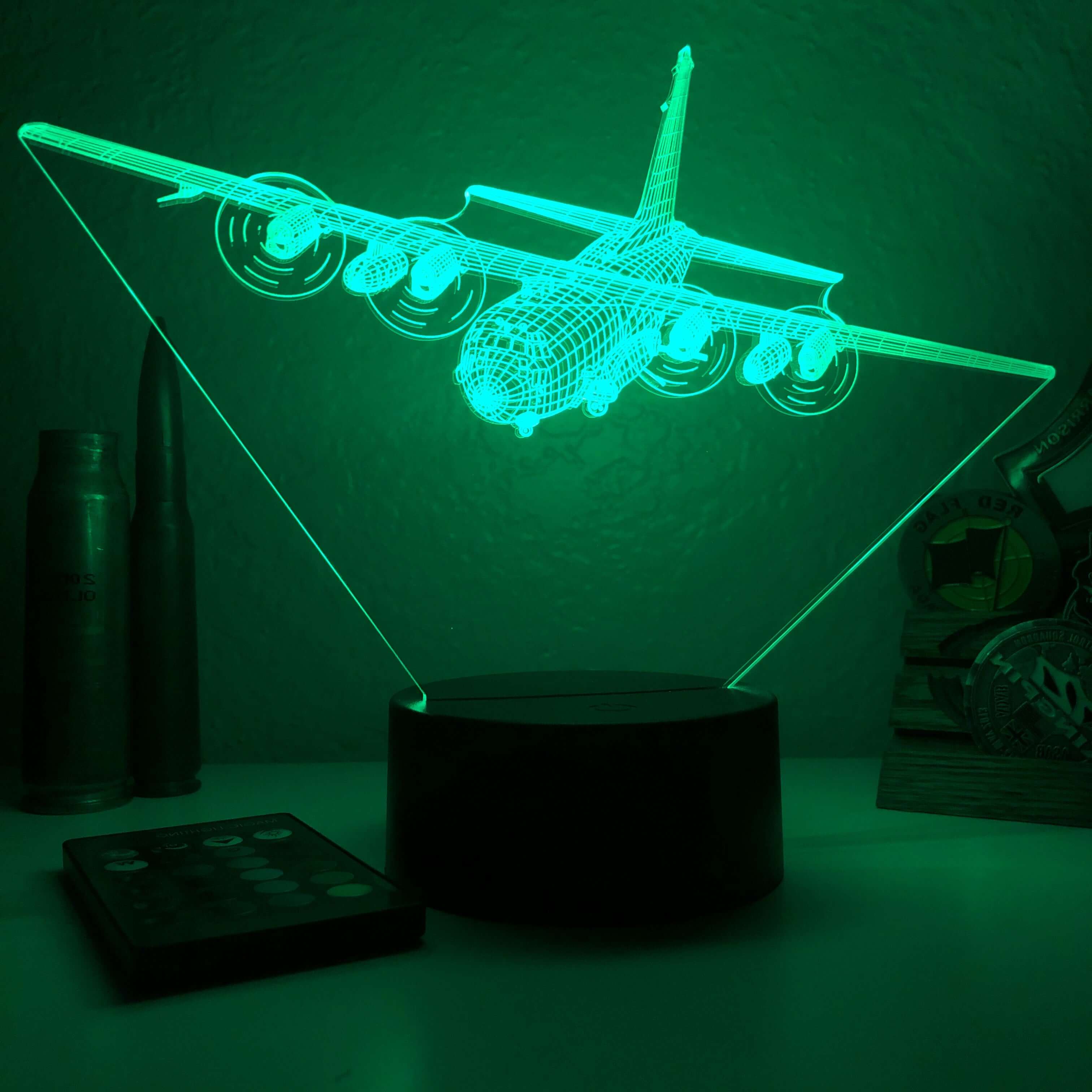 AC-130 - 3D Optical Illusion Lamp – Carve Craftworks, LLC
