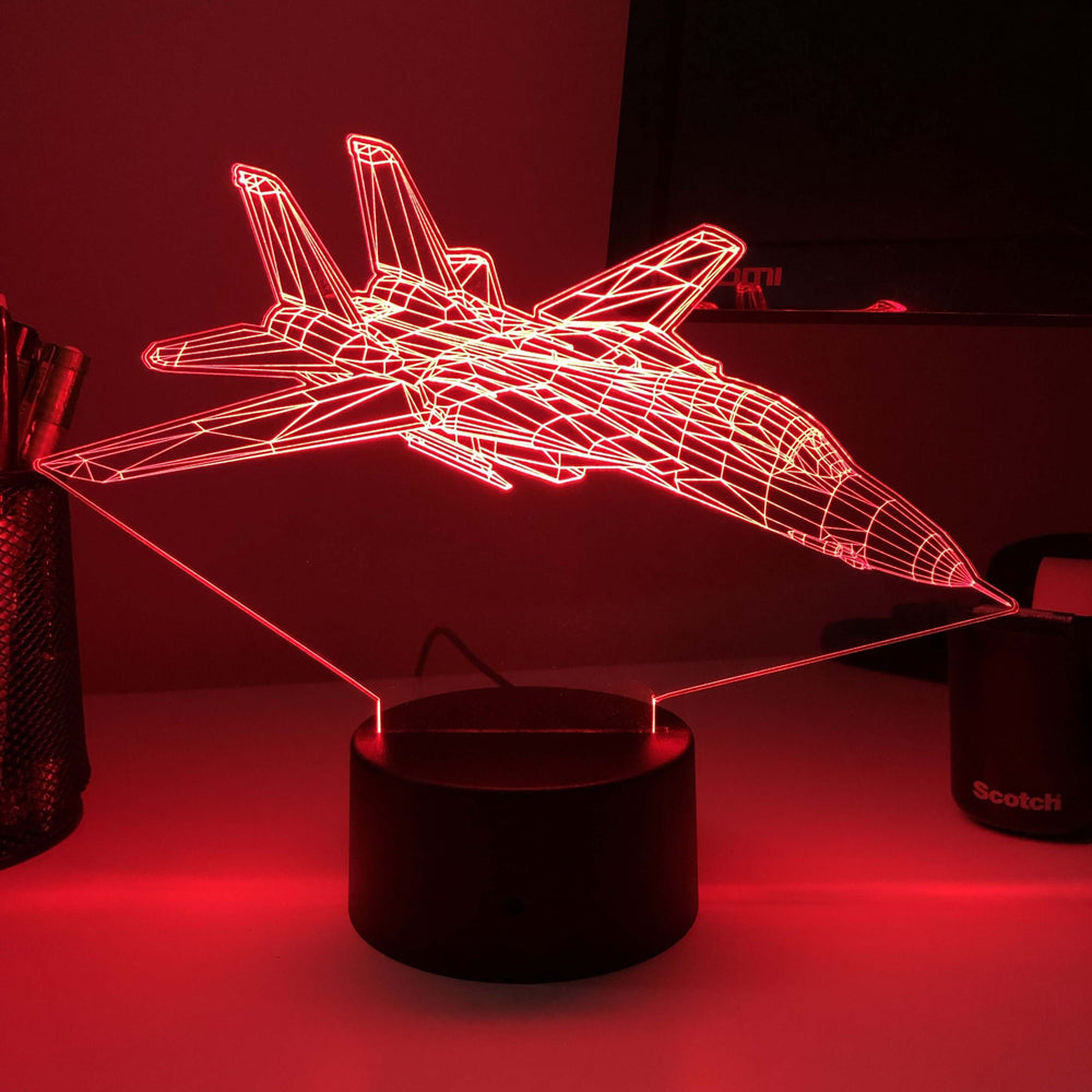 F-14 Tomcat - 3D Optical Illusion Lamp - carve-craftworks-llc