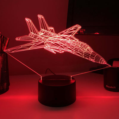 F-14 Tomcat - 3D Optical Illusion Lamp - carve-craftworks-llc