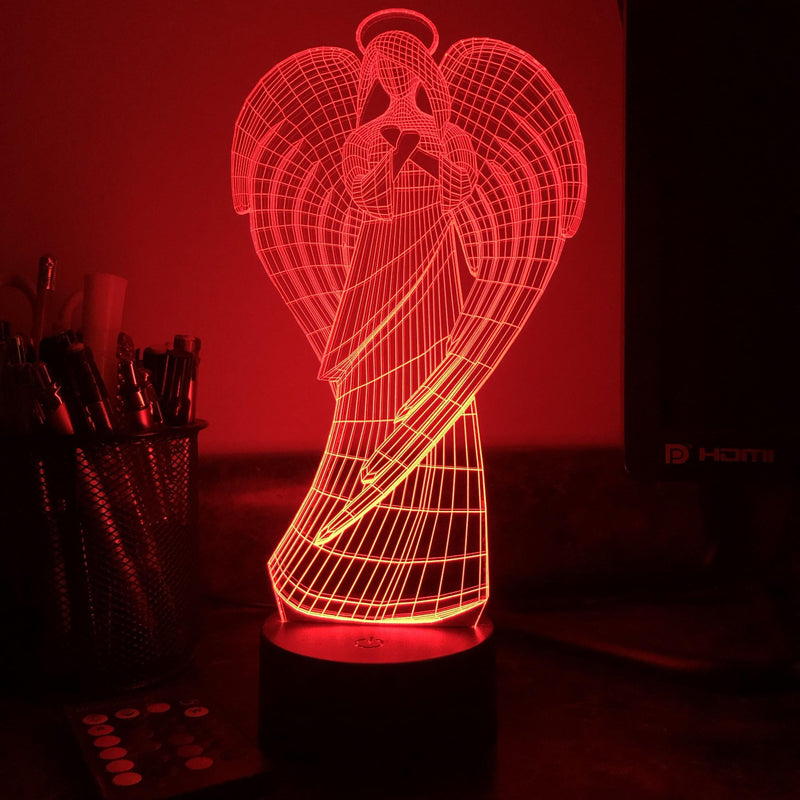 Guardian Angel - 3D Optical Illusion Lamp - carve-craftworks-llc